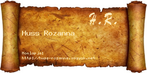 Huss Rozanna névjegykártya